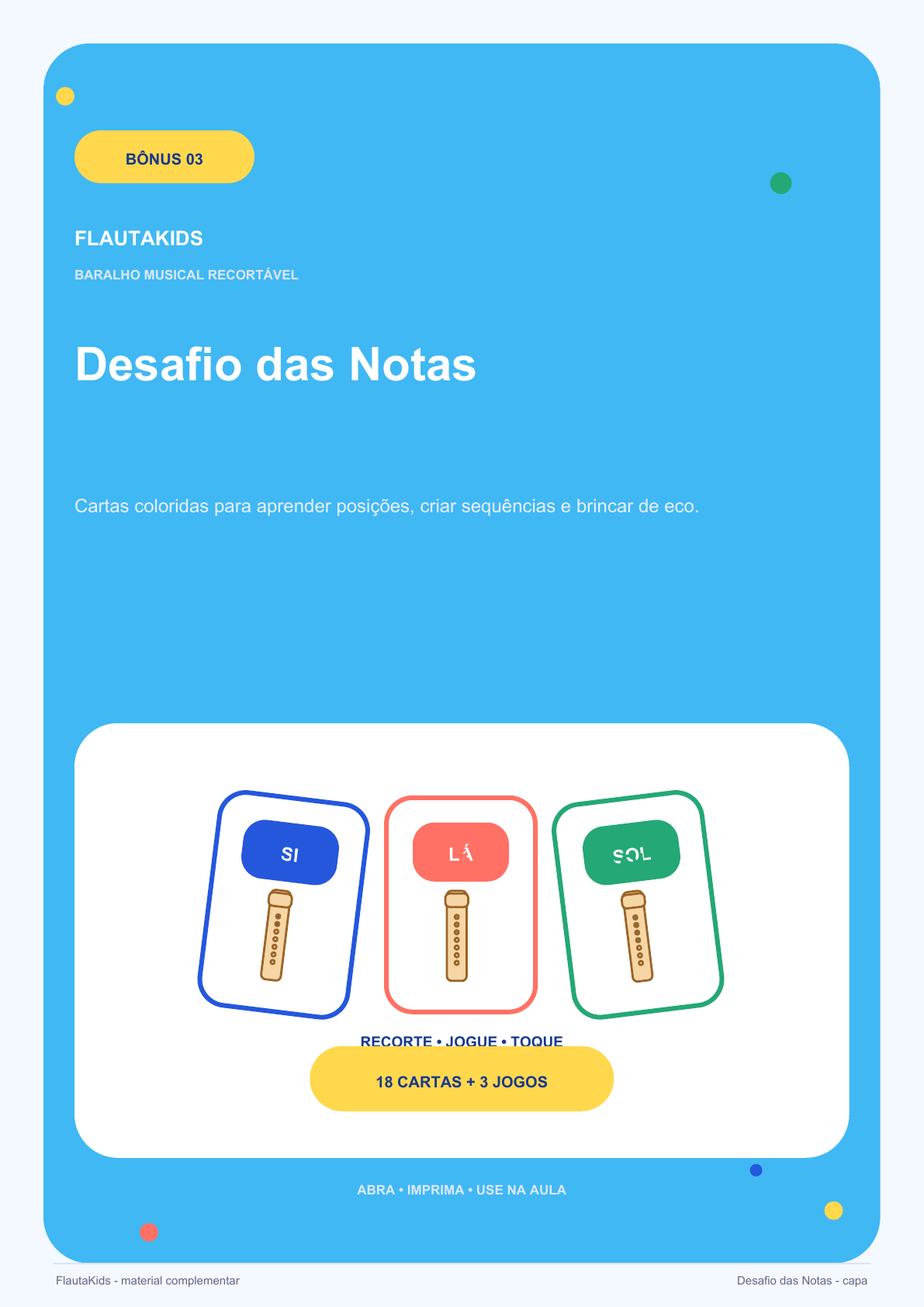 Prévia do baralho Desafio das Notas
